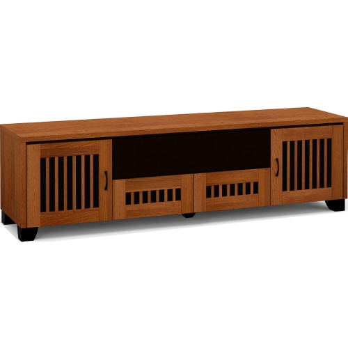 Sonoma 245 85" TV Stand AV Cabinet in American Cherry w/ Vertical Slat Doors